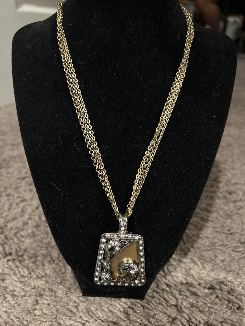 Ocean Wave Necklace with Crystals